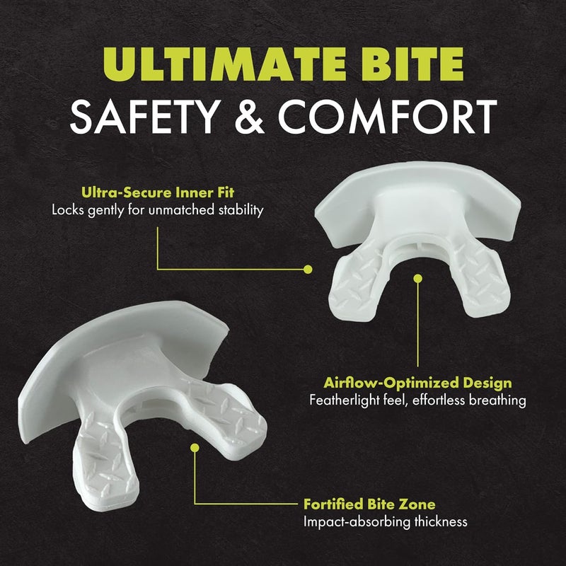 DAMAGE CONTROL Youth Football Mouth Guard – Breathable No Boil Mouthpiece, Protects Lips & Teeth, Works with Braces, Includes Helmet Strap – Sports Gear & Accessories (Baddie) - Image 3